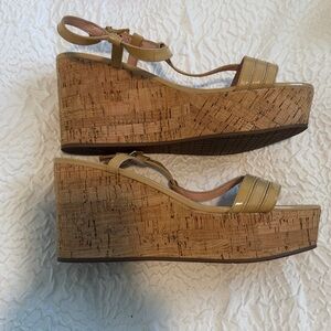 Kate Spade Nude Patent Leather T-Strap Sandals